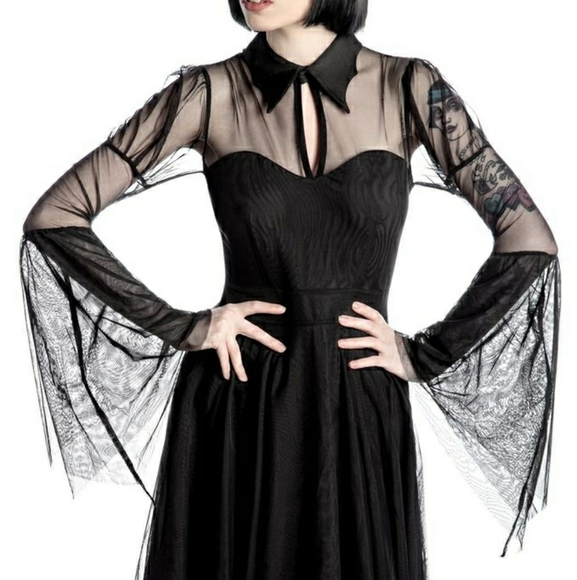 Killstar Dresses & Skirts - BN Killstar Bound By Blood Chiffon Dress